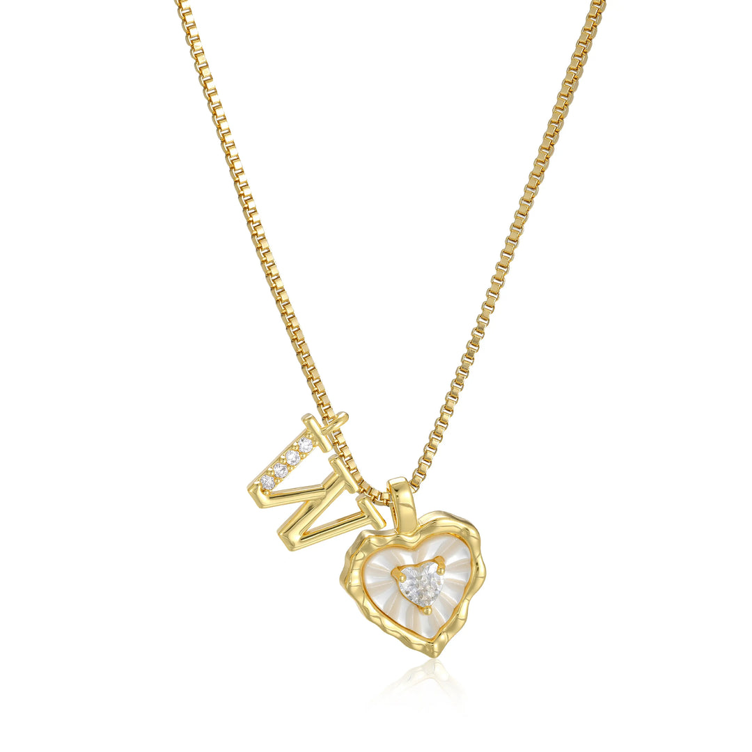 Heart-shaped letter pendant necklace