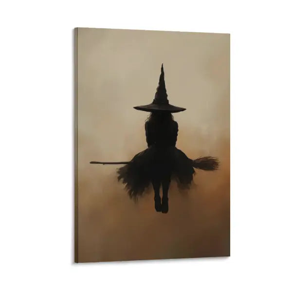 Flat-style Halloween witch decorative art