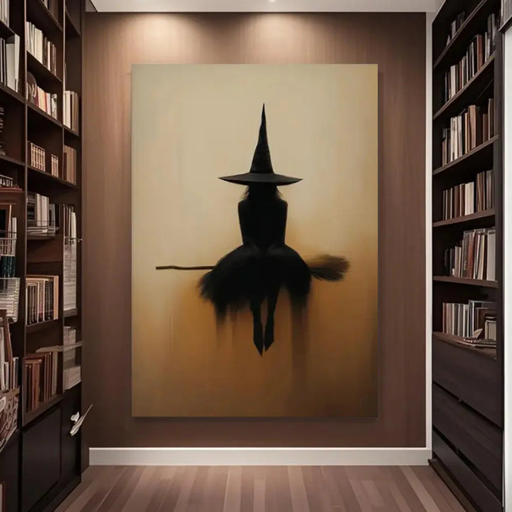 Flat-style Halloween witch decorative art