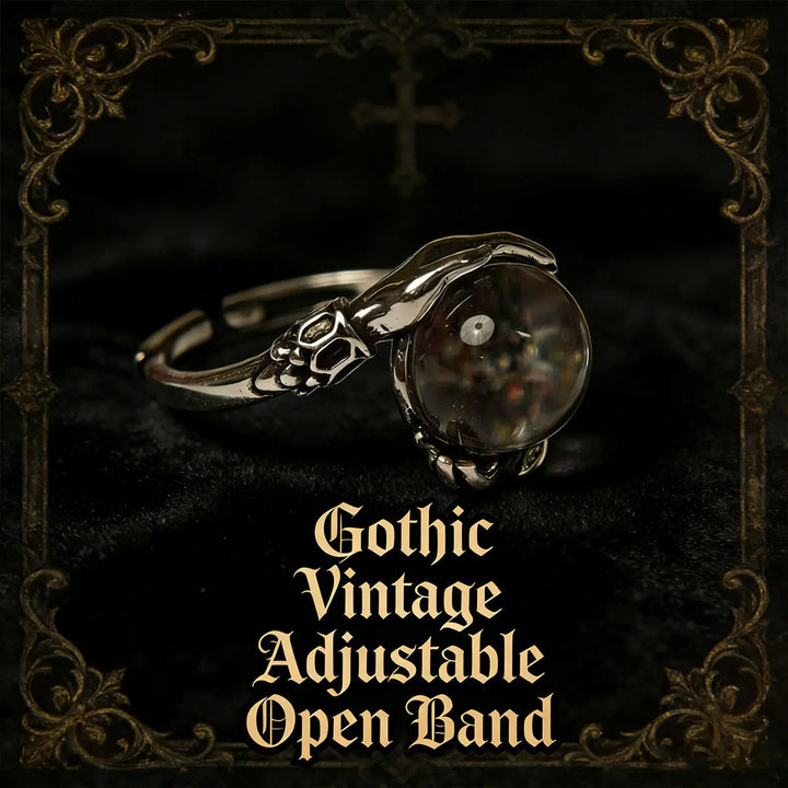 Crystal Ball and Bead-Wrapped Ring