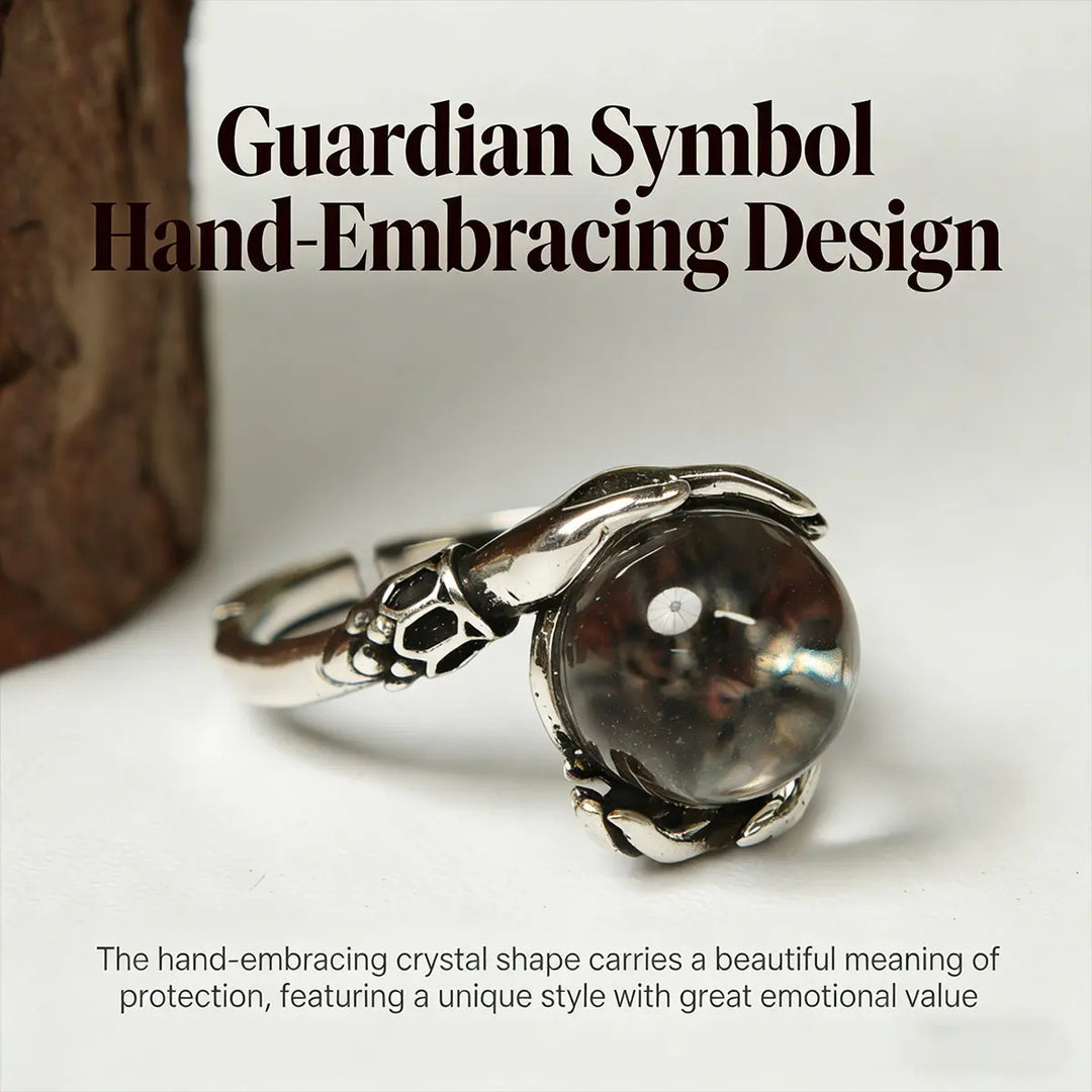 Crystal Ball and Bead-Wrapped Ring