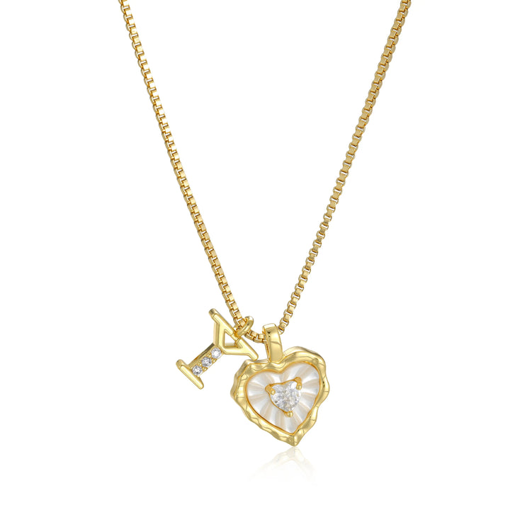 Heart-shaped letter pendant necklace