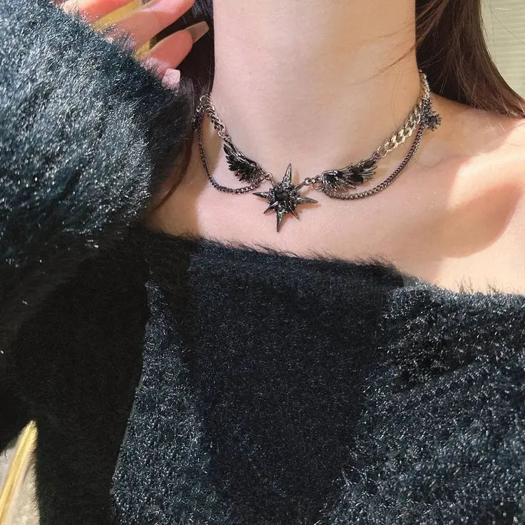 Gothic-style star pendant necklace