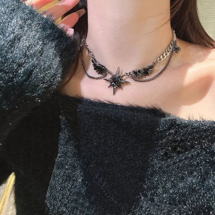 Gothic-style star pendant necklace