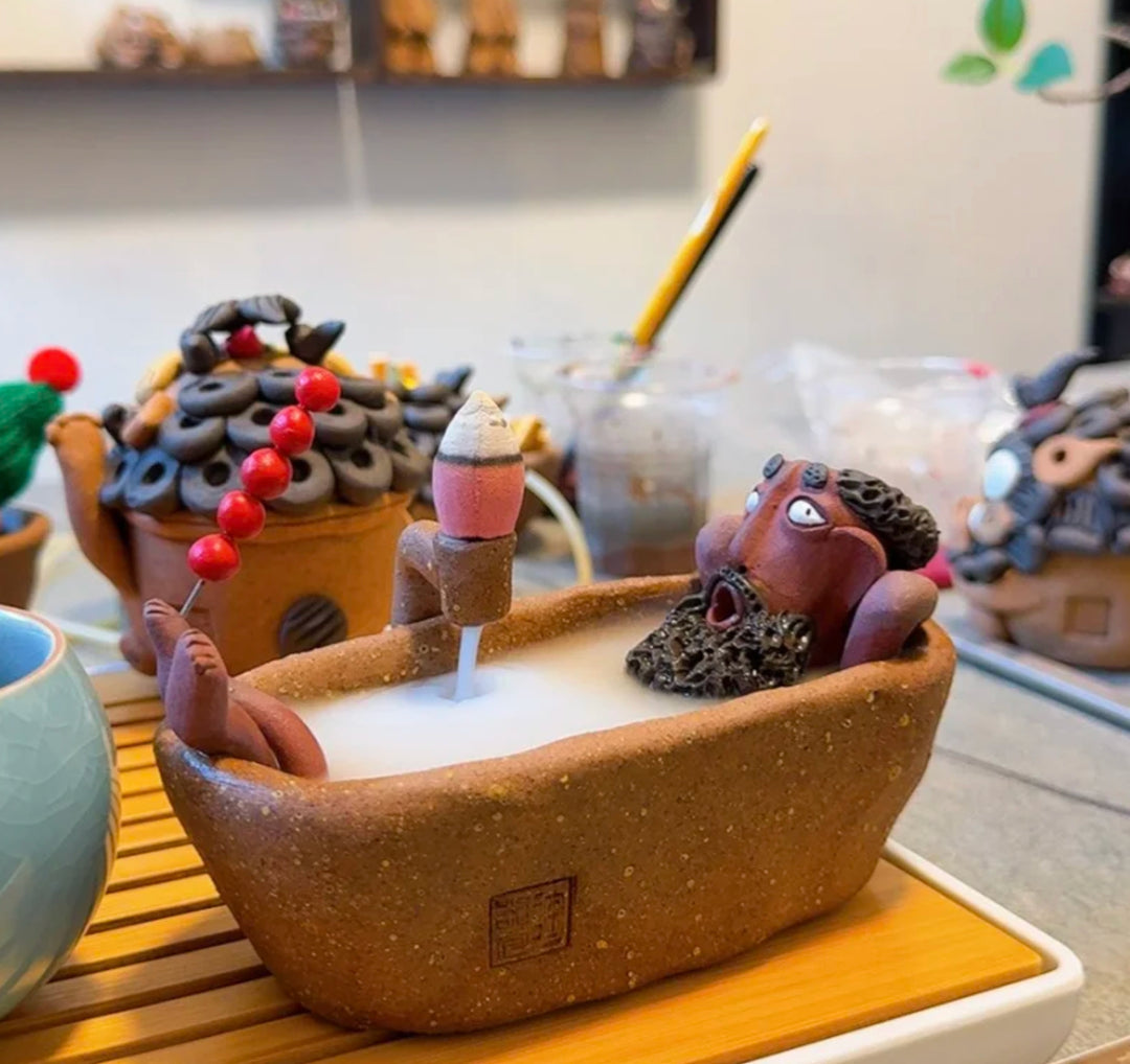 Handmade Incense Burner with Quirky Designs.