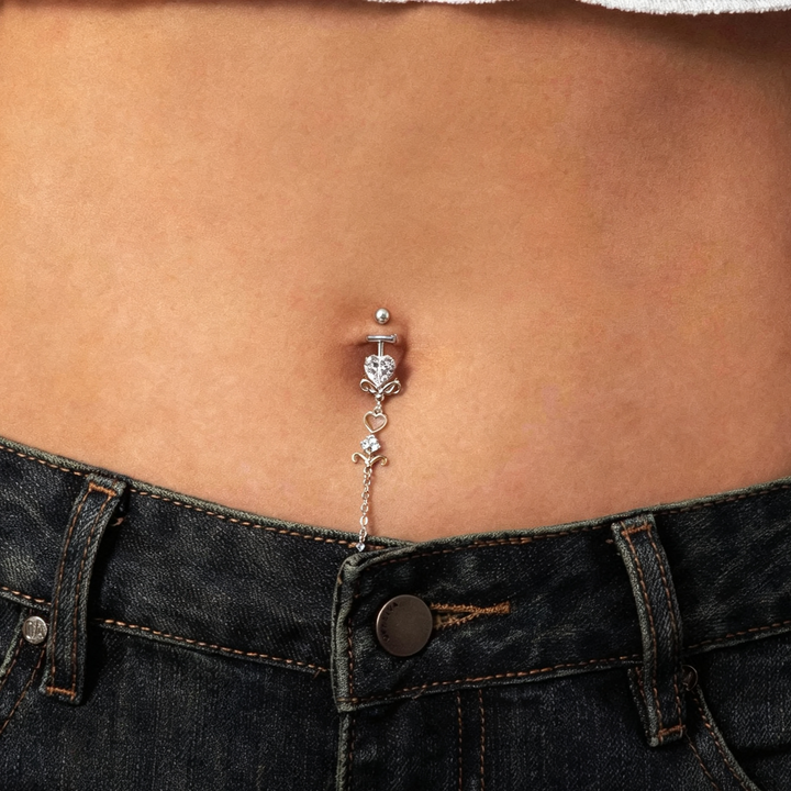 Liquid metal style navel ring