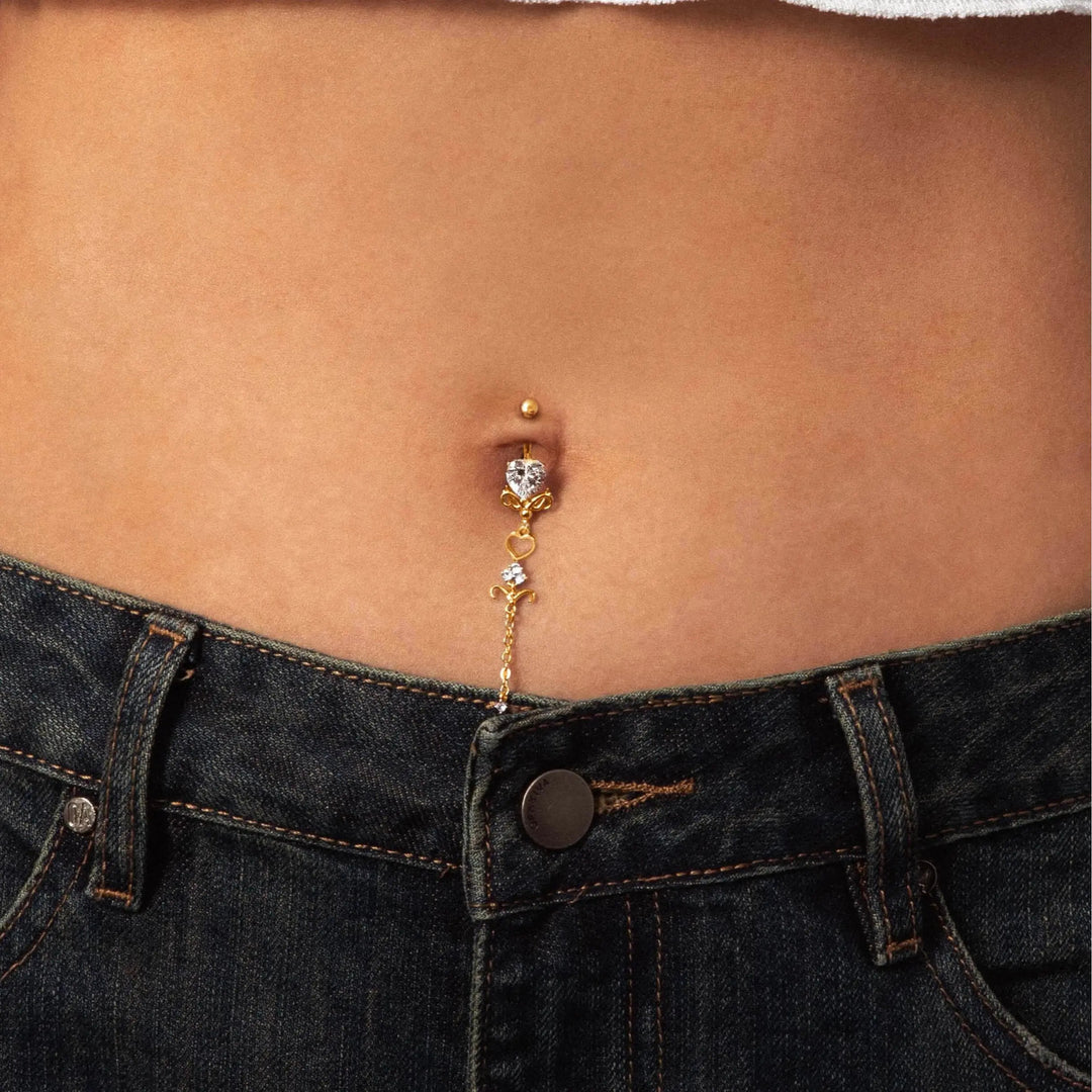 Liquid metal style navel ring