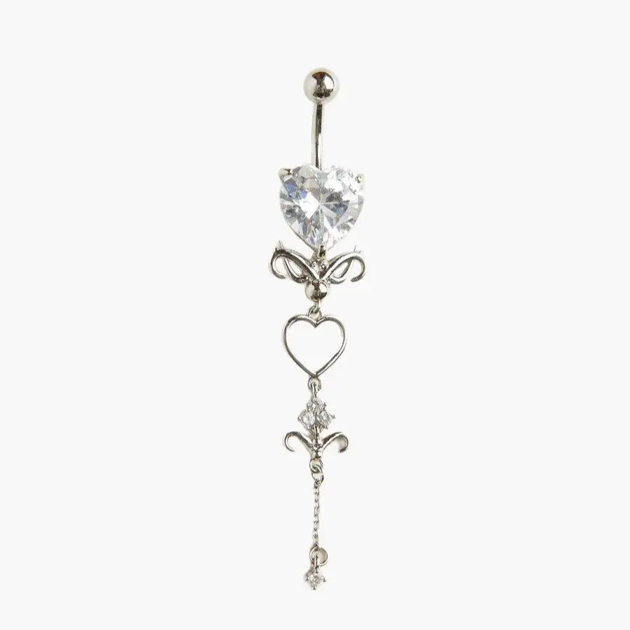 Liquid metal style navel ring