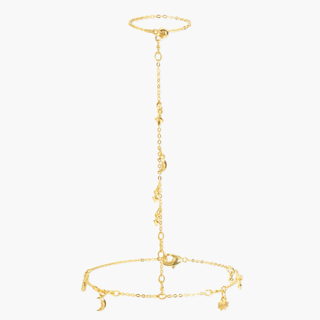 Bohemian-style star and moon bracelet