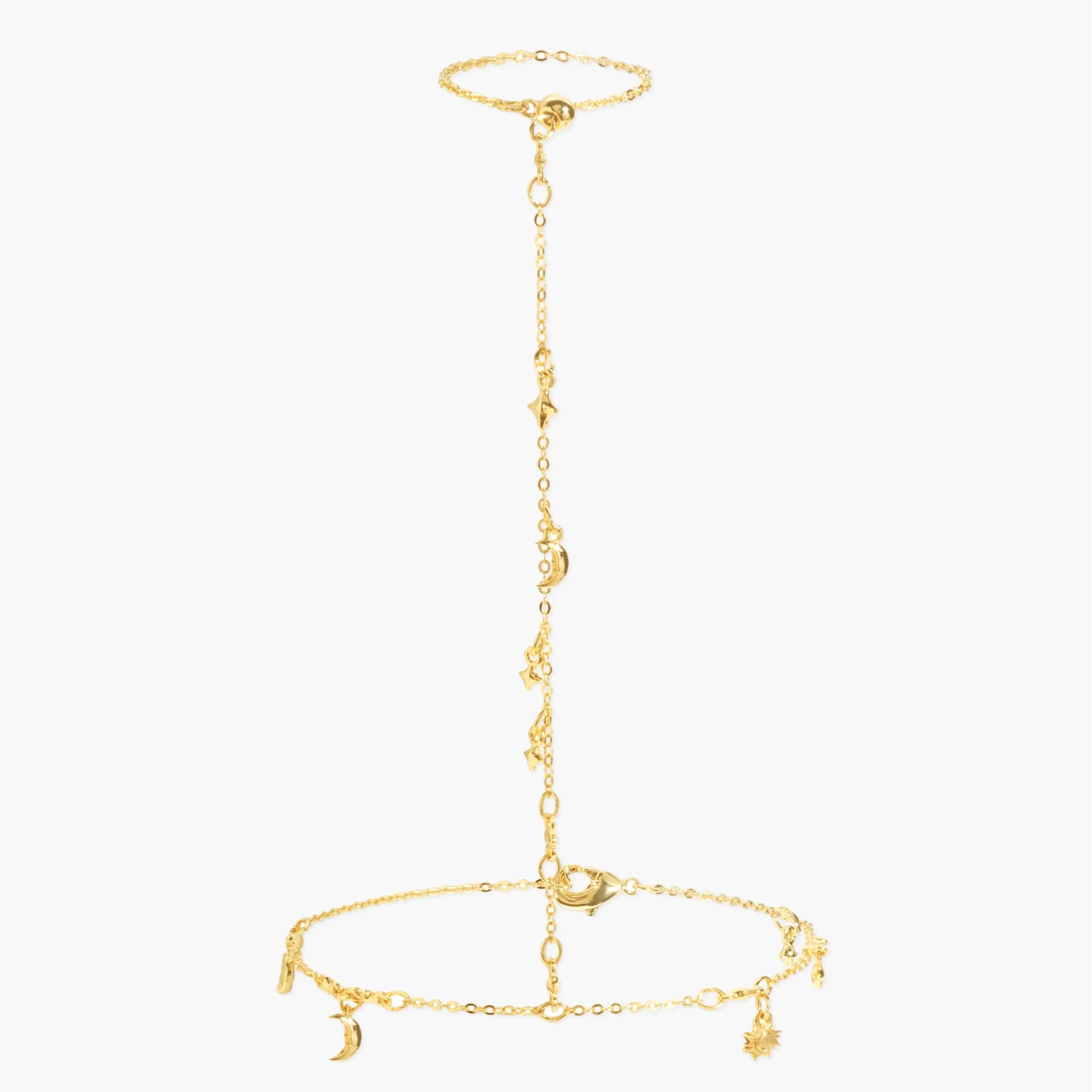 Bohemian-style star and moon bracelet