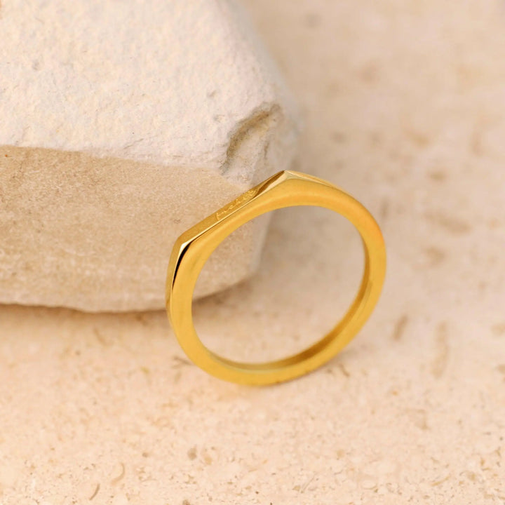 Minimalist Engraved Plain Band Ring