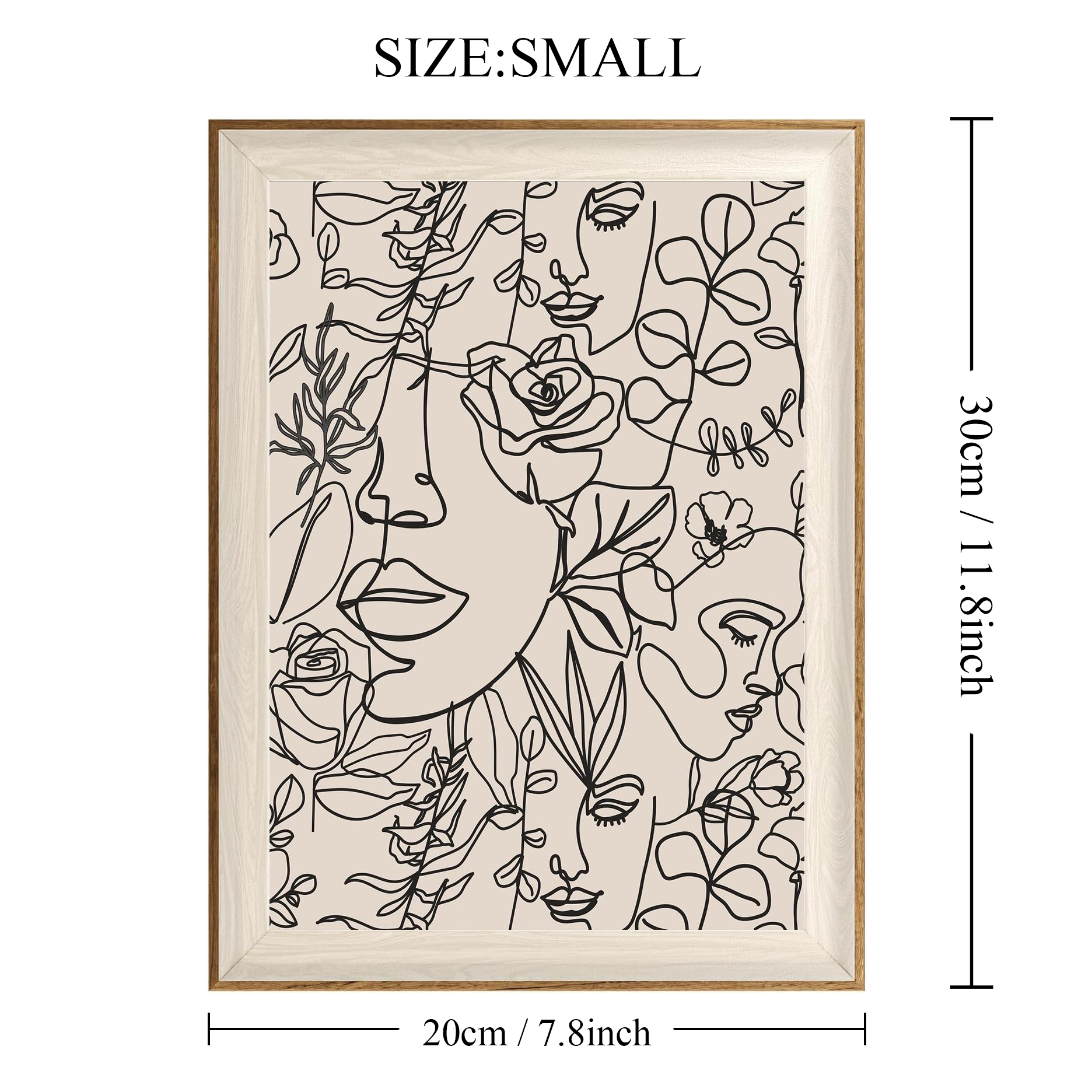 Bohemian Women Floral Line Art Wall Painting