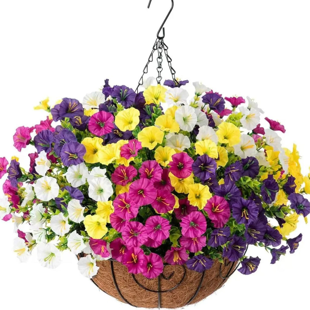 Outdoor Hanging Faux Flowers for Patio and Porch Decoration