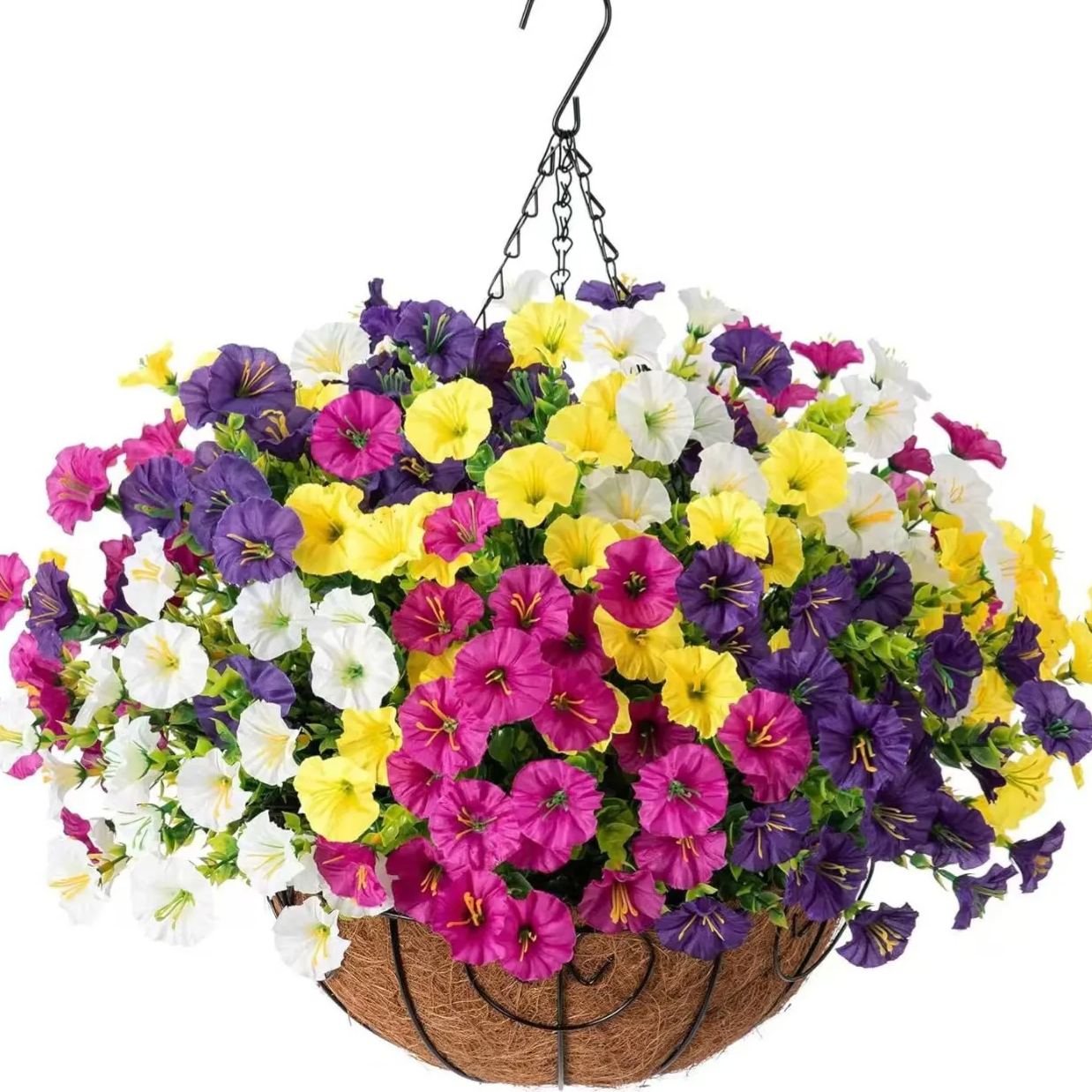 Outdoor Hanging Faux Flowers for Patio and Porch Decoration